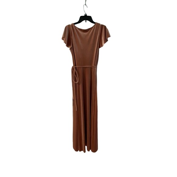 After Six 1538 Size large Velvet Long Maxi Wrap pockets Dress Tawny Rose - Picture 6 of 9